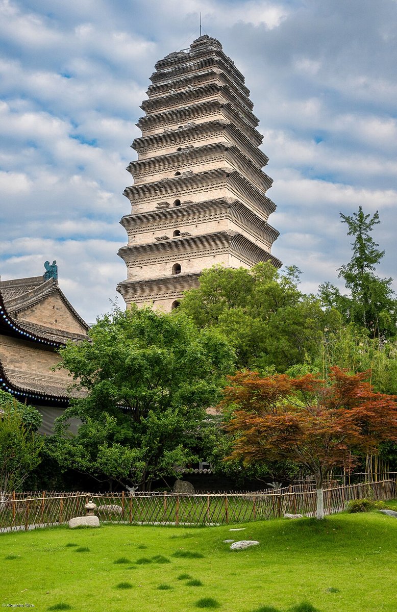 Small Wild Goose Pagoda surrounded by trees in Xi’an