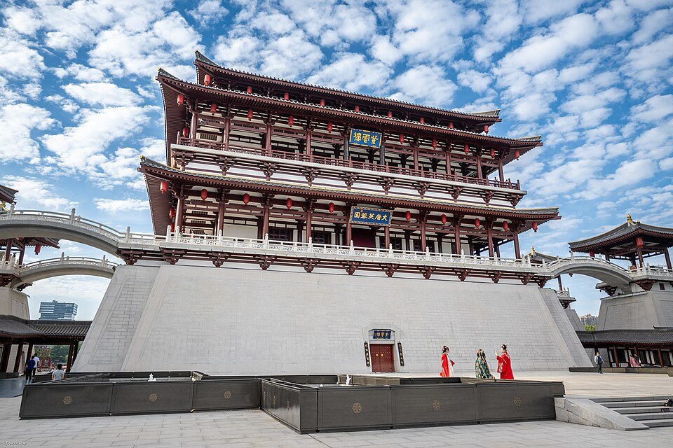 Tang-inspired pavilion at Tang Paradise in Xi’an